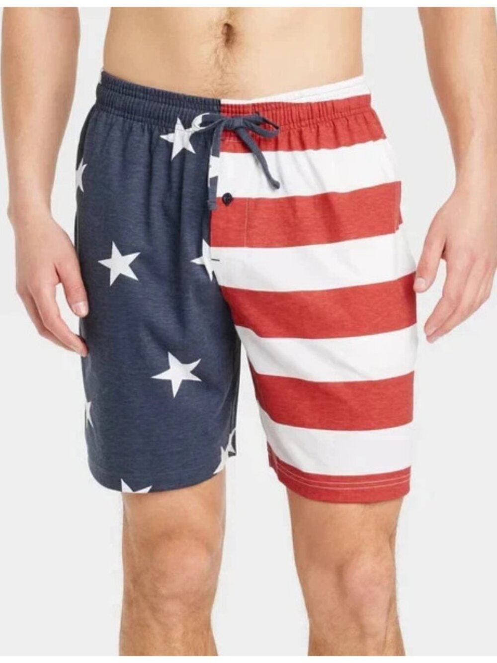 Mad Engine Mens American USA Flag Stars & Stripes Pajama Lounge Shorts New S-XL